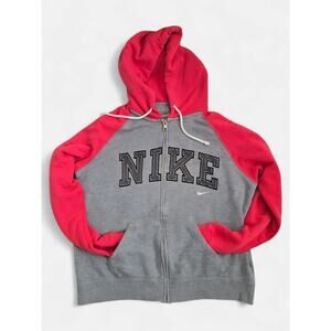 Nike‎ Women's Gray And Pink Full Zip Hoodie Large